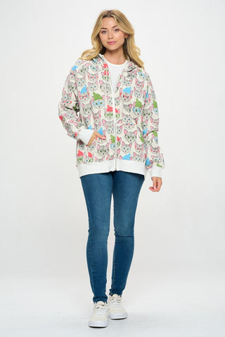 CATS WITH HATS ZIP-UP HOODIE