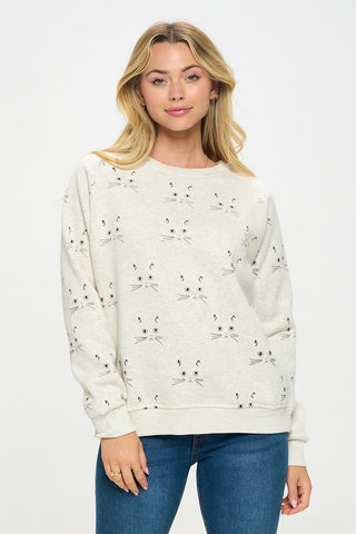 KITTY FACE WHISKERS SWEATSHIRT
