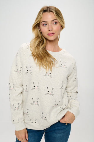 KITTY FACE WHISKERS SWEATSHIRT