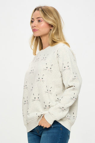 KITTY FACE WHISKERS SWEATSHIRT