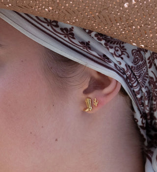 WESTERN DESERT COWBOY BOOT STUD EARRINGS