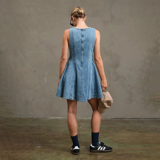 DENIM CIRCLE MINI DRESS