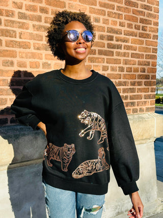 TIGER SEQUIN PULLOVER