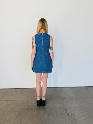 BLUE TWEED CLASSIC DRESS