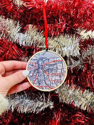 ROC MAP HOOP ORNAMENT