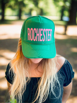 ROC BRIGHT TRUCKER HAT GREEN