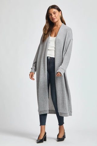 RELAXED LONG CARDIGAN IN GREY
