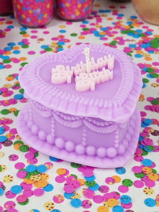 BIRTHDAY BITCH HEART CANDLE