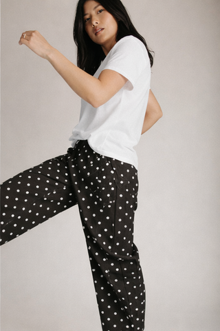 HIGH RISE POLKA DOT PANTS WITH BOW DETAIL