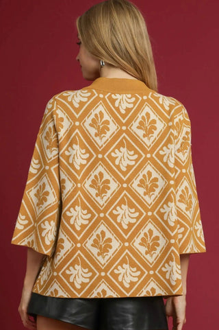 MOCK NECK RIBBED COLLAR SWEATER TOP