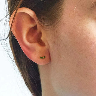 GREEN GEO BAGUETTE STUDS