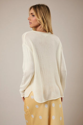 LEMON GRAPHIC ROLL NECK LIGHTWEIGHT SWEATER