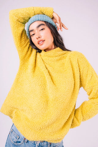 FUZZY SOFT TEXTURED SWEATER TOP