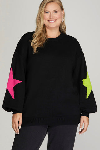 SHE'S A STAR SWEATER in BLACK