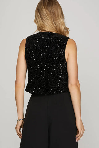 SEQUIN HOLIDAY VEST