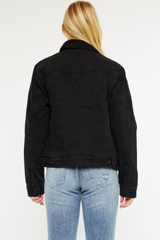 OVERSIZED SHERPA JACKET BLACK