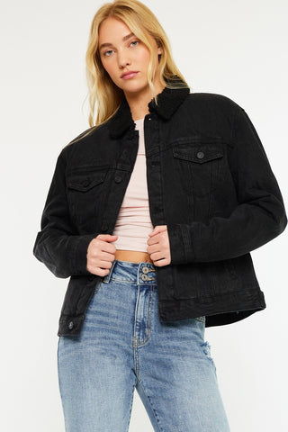 OVERSIZED SHERPA JACKET BLACK