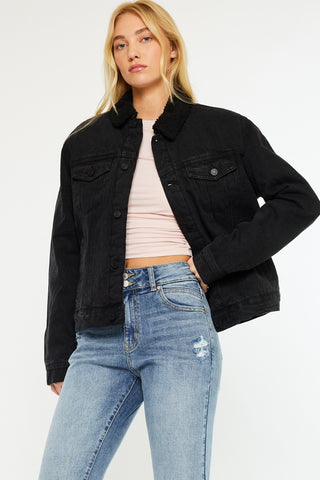 OVERSIZED SHERPA JACKET BLACK