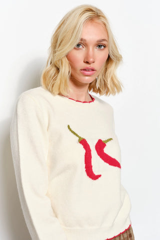 CHILI PRINT SWEATER