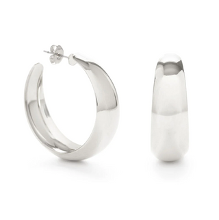 ANGIE VINTAGE HOOP EARRINGS in SILVER