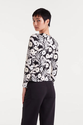 ABSTRACT PRINT LONG SLEEVE SOFT TEE