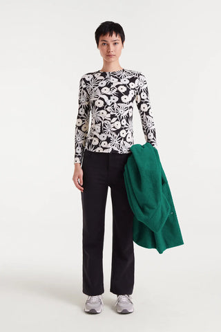 ABSTRACT PRINT LONG SLEEVE SOFT TEE