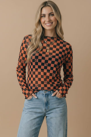 HALLOWEEN PUMPKIN MESH SHIRT