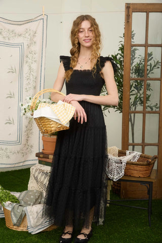 POLKA DOT CHIFFON DRESS