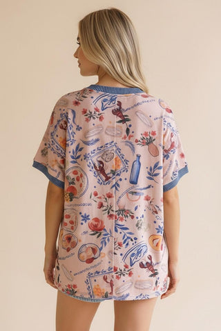 MEDITERRANEAN PRINT TOP