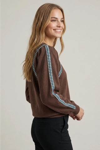 LOOSE FIT PUFF SLEEVE SWEATSHIRT