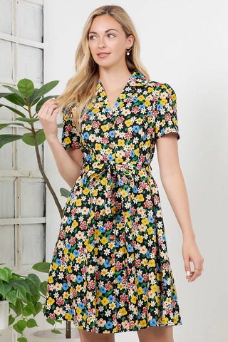 Wildflower Button Front Mini Dress