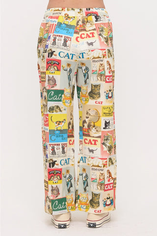 RETRO CAT COLLAGE PANTS