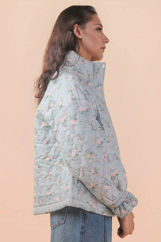 FLORAL QUILTED OVERSIZED CASUAL JACKET