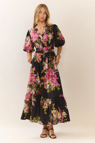 FLORAL PRINT MIDI DRESS