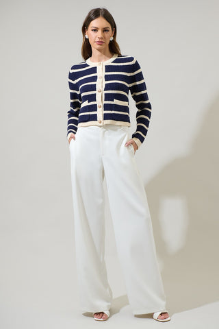 KASSIDY STRIPED CROPPED CARDIGAN