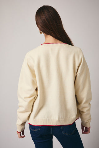 CHERRY TOMATO ON-THE-VINE KNIT CARDIGAN