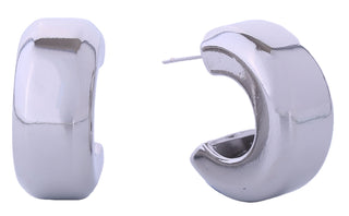 CHUNKY HOOP EARRINGS in SILVER