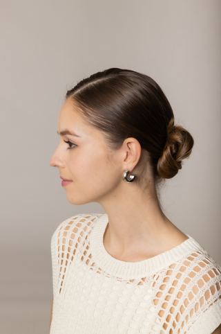 CHUNKY HOOP EARRINGS in SILVER