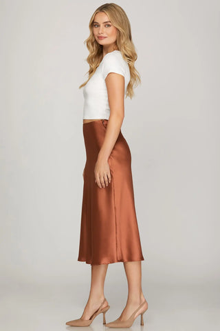 SATIN MINI SKIRT WITH ELASTIC WAIST