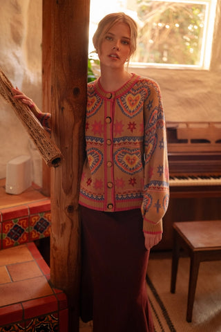 COLORFUL HEARTS SWEATER CARDIGAN