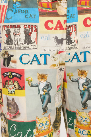 RETRO CAT COLLAGE PANTS