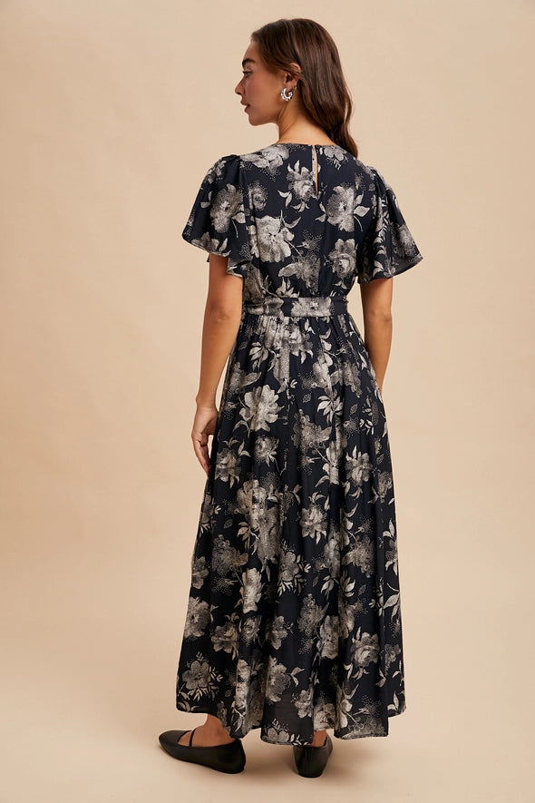 FLORAL FIT & FLARE DRESS