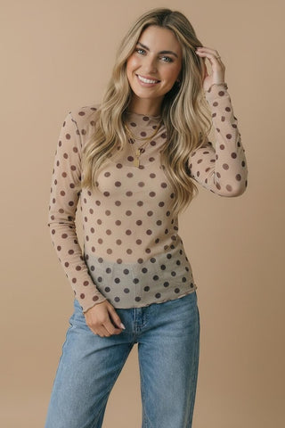 POLKA DOT MESH PRE-FALL TOP