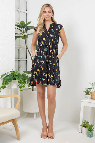 Midnight Garden Floral Mini Dress