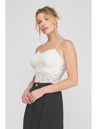 FLORAL LACE SCALLOP EDGE SWEETHEART BRALETTE