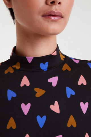HEART PRINT LONG SLEEVE SOFT TEE