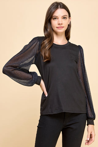 MIX MEDIA HOLIDAY SHINY TOP