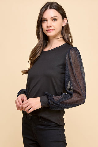 MIX MEDIA HOLIDAY SHINY TOP