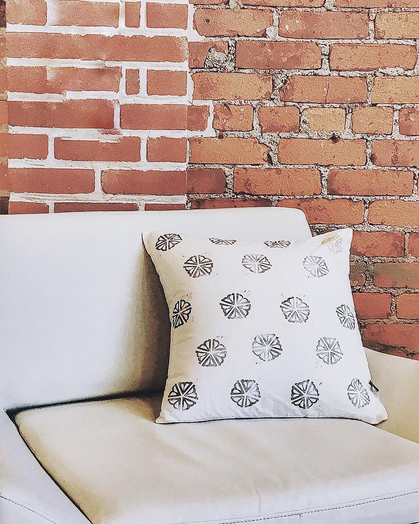 ROC STAMPED PILLOW COVER