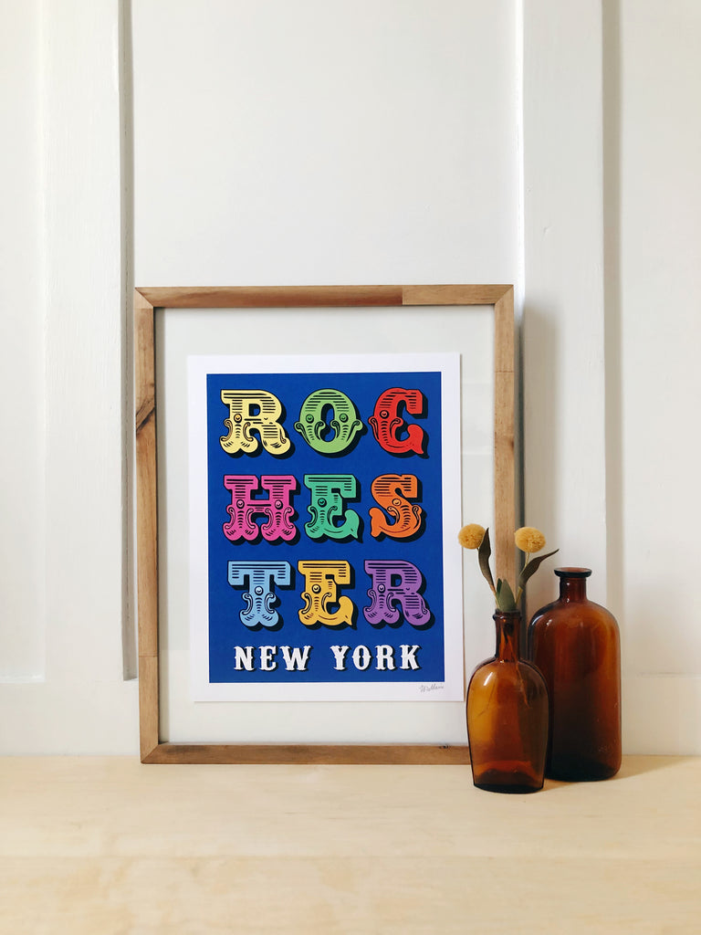 COLORFUL ROC PRINT in BLUE